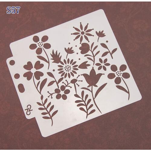 Flowers leaves Layering Stencils for Diy scrapbook/photo album Decorative Embossing coloring,painting stencil,home decor