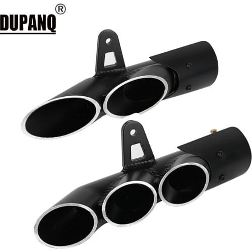 Motorcycle Exhaust Muffler Carbon Fiber Double Down Slip-On Exhaust Escape Moto For SUZUKI YAMAHA R6 Z900 zx6r cbr500r gsxr1000r