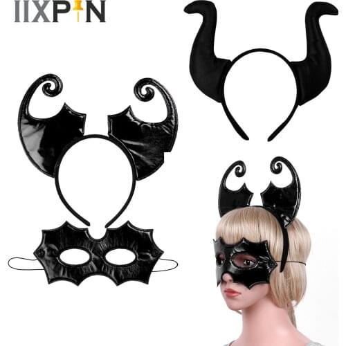 Funny Halloween Headband Ox Horns Witch Headwear Fancy Dress Costume Hair Band Party Hair Accessories for Adult Child Cosplay