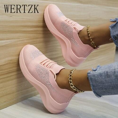 Womens Fashion Casual Shoes Comfortable Breathable Mesh Lace-up Flat Sneakers Womens 2021 Tenis Feminino Sequins Decoration