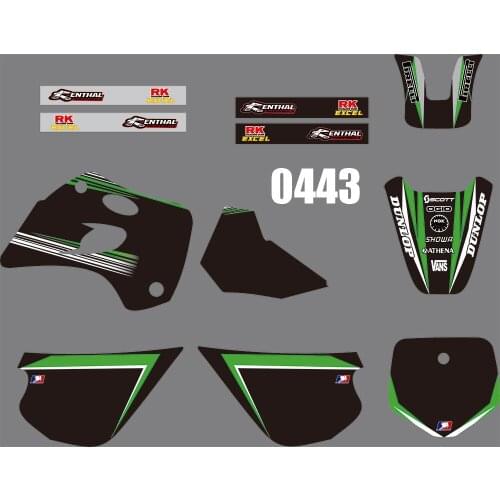 0443 Motorcycle Team Graphic & Backgrounds Decal Stiker Kits for Kawasaki KX80 1994-1997 dirt bike sticker for Kawasaki KX80
