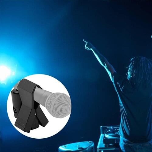 1PC Flexible Microphone Mic Stand Accessory Plastic Holder Mount Black Clip Clamp N2C4