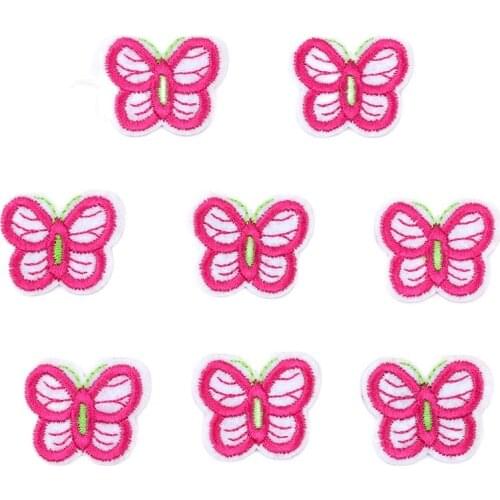20pcs/lot Cartoon Small Butterfly Patch Embroidered Mini Animal Patches Clothes Stickers Girls Garments Jeans Appliques Badge
