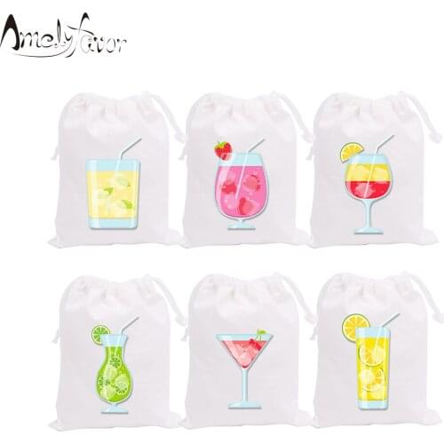 Tea Time Party Favors Bag Gift Bag 6PCS Fruit Drink Cocktail Birthday Party Decorations Kids Adults Cocktail Party Supplies