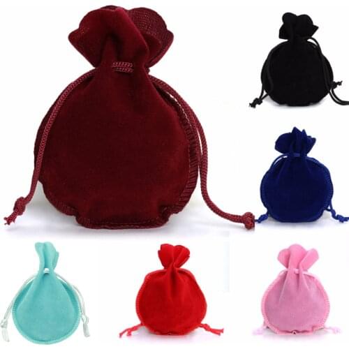 10pcs/lot Fashion 7*9cm Velvet Bag Drawstring Calabash Pouch Jewelry bag Calabash Shape Packing Wedding/Christmas Gift Bag