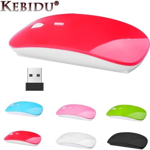 Kebidumei Optical Wireless Mouse 2.4G Receiver Super Slim Mouse For Laptop Notebook PC Desktop Computer For Macbook Mac