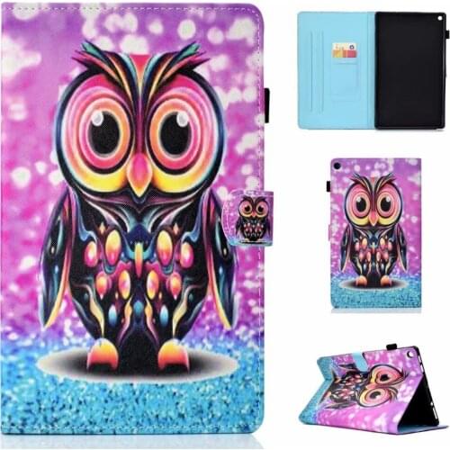 Case Cover For Kindle Fire HD 7 HD7 2015 7.0 inch Case 5th Cartoon Fashion PU Leather Silicone Funda Tablet Flip Stand Shell