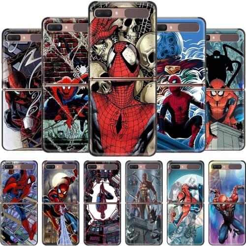 Spiderman Comic Cover For Samsung Galaxy Z Flip 6.7" Flip3 5G Black PC Hard Phone Case Segmented Protect Coque