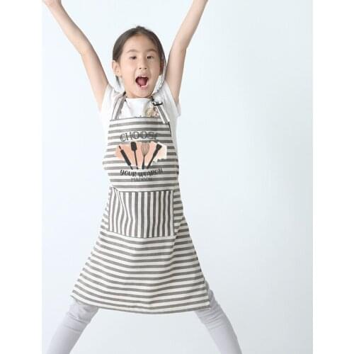 Childrens Apron Kids Kindergarten Art Gallery Painting Clothes Kitchen Cooking baking Apron logo print apron