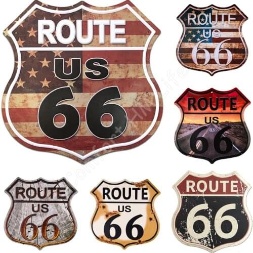 Route 66 Signs Vintage Road Signs High Way Metal Tin Sign for Wall Decor Art 12" x 12"Inches Retro Metal Signs Iron Painting
