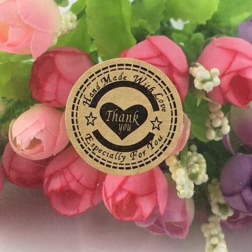 Kraft paper sticker label self-adhesive label kraft label sticker Diameter 3cm circle sticker label for DIY handmade gift