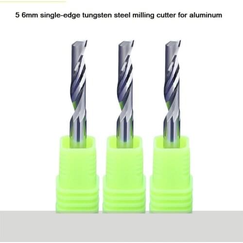 5 6mm single-edged tungsten steel milling cutter for aluminum aluminum-plastic plate aluminum alloy door and window CNC machine