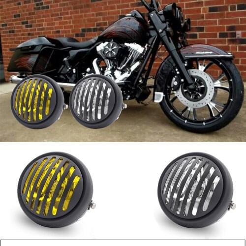35W Halogen Headlights Motorcycle Headlight Black Metal Retro Fits For CG125 GN125 CB CL Yamaha