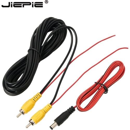 JIEPIE RCA Video extension Cable AV Cable Male to Male with trigger wire for Rear View Backup Camera Car Multimedia Monitor