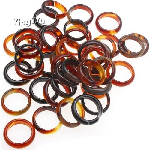 YingWu 30 Pieces/Lot semi-precious stone Rings for Men Women Wholesale stone Rings Jewelry