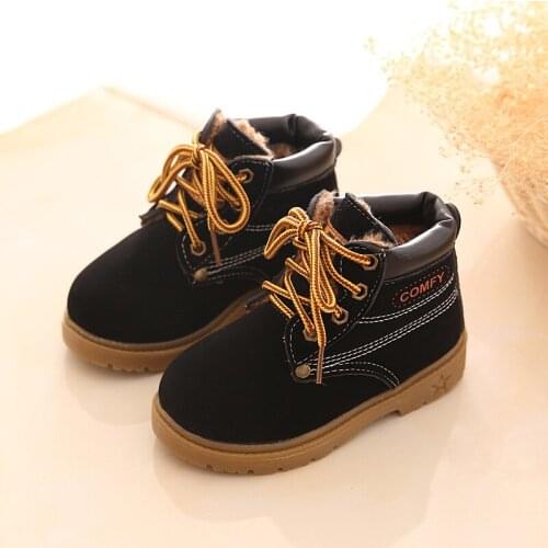 Hot Item Children Snow Boots Leather Children Bota Kids Fashion Boys Girls Rubber Boots High Quality Plush Thick Cotton Shoes
