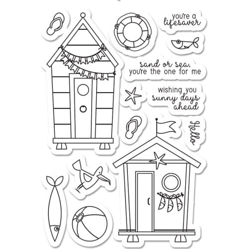 House fish seagull swimming ring beach Metal cutting dies and stamp DIY scrapbook template wax paper card handmade photo album