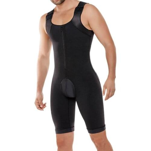 Men bodysuit waist control shaper butt lifter men slimming underwear fitness waist trainer front zipper shapewear man drop ship