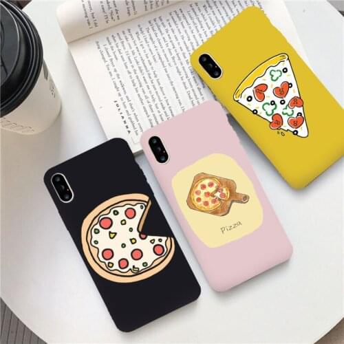 Jamular Cartoon Food Pizza Silicone Soft Shell Phone Case for IPhone 11 Pro XS Max X XR 7 8 6 6S Plus Candy Colors Phone Cover