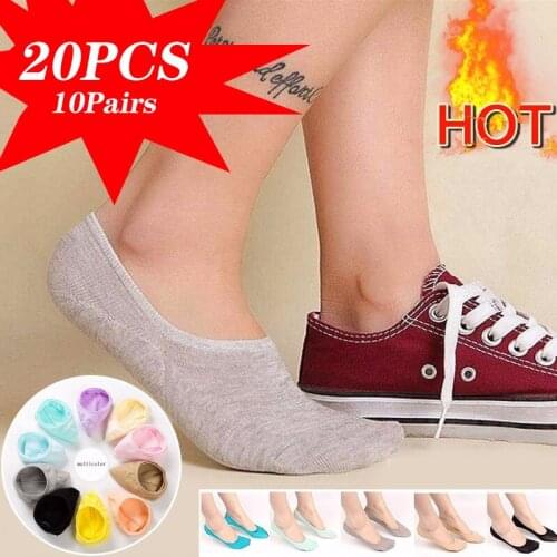 10Pairs/Set Casual Cotton Women/Men Invisible Low Cut Ultrathin Cotton Boat Non-Slip Loafer No Show Socks Wholesales Application