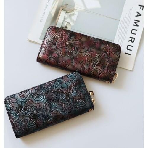 2021 China Wind New Womens Wallet Long Mobile Bag National Wind Money Bag Retro Style Hand Bag Wallet