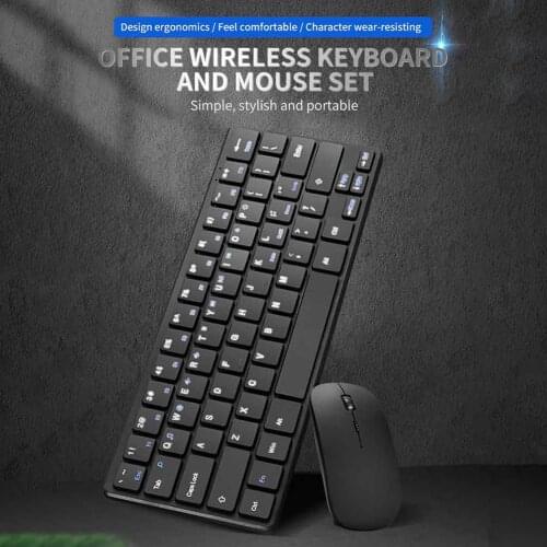Keyboard Mouse Combos Professional Ultra-slim Wireless Keyboard 64 Keys 2.4GHz Ergonomic Computer Mice Keypad Set