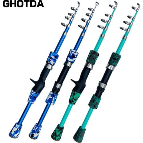 Fishing Rod Spinning Casting Fly Ultralight Carp Fishing Hand Lure Pole 1.3m 1.5m 1.8m Camouflage Mini Travel Baitcasting Rod