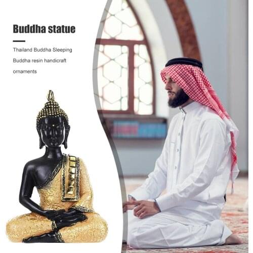 Buddha Dhyana Mudra Meditating Sitting Statue Resin Craft Table Ornament Home Table Ornament Decoration Product Material