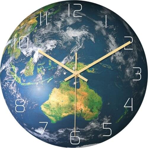 Earth Luminous Art Clocks Reloj de Pared Seven Continents Silent Wall Clock Modern Design Home Decoration Geography Classroom