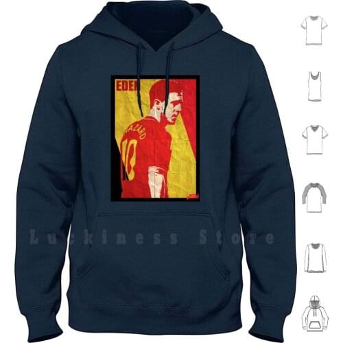 Hazard Hoodie Long Sleeve Eden Football Soccer Midfield Creative Dribble Goal Winger Attacker Belgium Winner Legend