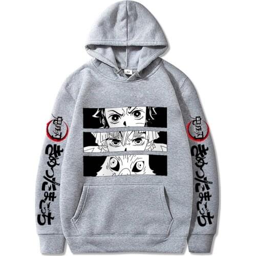 Demon Slayer Anime Hoodie Pullovers Tops Long Sleeve Casual Fashion Clothes Kimetsu No Yaiba Tanjirou Kamado Oversized Hoodie