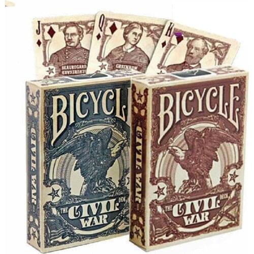 Bicycle Civil War Union Confederate Playing Cards Brown/Blue Deck USPCC Collectible Poker Magic Tricks Props for Migician