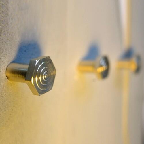 Solid brass/Hexagonal metal style single Hook Decorative Key Holder Hat Scarf Handbag Storage Hanger Bathroom Rack