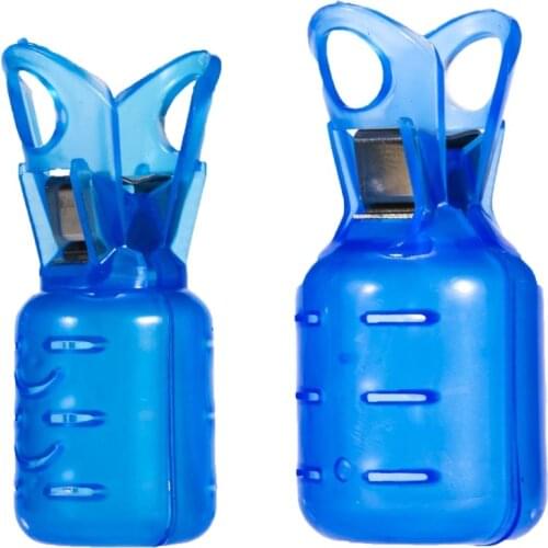 10/PCS Wood Shrimp Squid Hook Protective Sleeve Blue PVC Fish Hook Shield Cover Size Hook Cover with Carabina (egi #2.5 - #4.0)