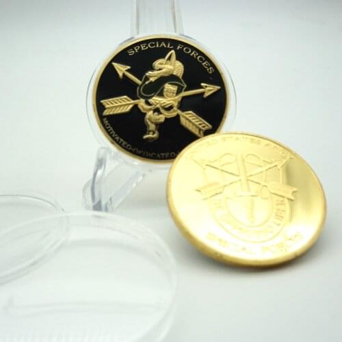 USA Green Berets Liberty Freedom 999 Gold Plated Coin American Challenge Army Special Forces Coins