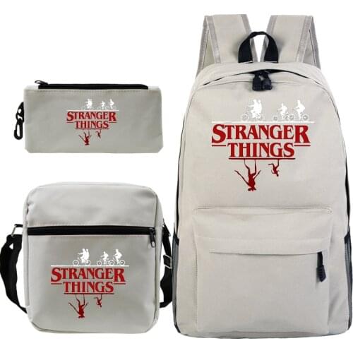 Mochila Feminina Hip Hop 3 PCS/set Mochila Stranger Things 3 Backpack Sac A Dos Kpop School Bags for Teenage Girls Causal Bag