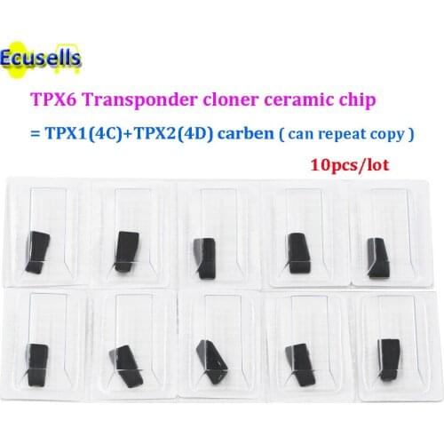 10PCS/LOT Car key chip JMA TPX6 Transponder cloner ceramic chip = TPX1(4C)+TPX2(4D) carben ( can repeat copy )