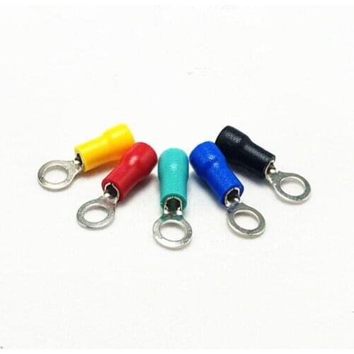100pcs RV1.25-4 Ring Insulated Wire Connector Electrical Crimp Terminal RV1.25-4 Cable Wire Connector
