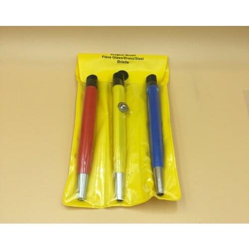 3PCS Fiberglass Copper Steel Scratch Brush Pen Rust Dirt Remover Watch Repair Tool