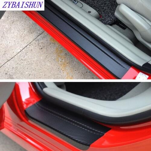 4pcs Carbon Fiber Look Car Door Shield Anti-Scratch Protector Extractors Car Anti-kick Sticker for Porsche Cayenne Macan Macan
