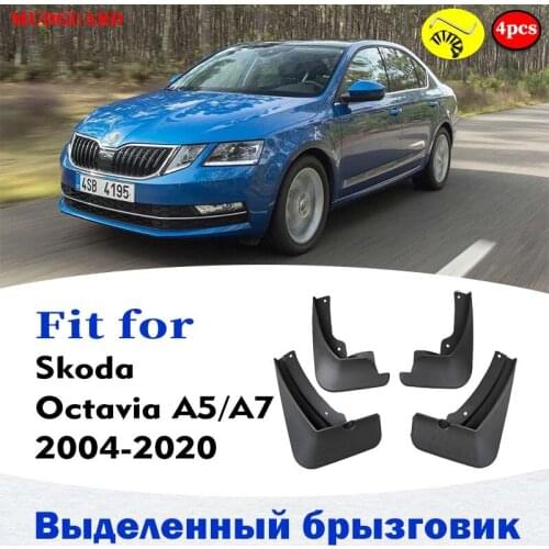 4pcs Front Rear Mudflaps FOR Skoda Octavia A5 A7 5E MUDGUARD FENDER MUD FLAP GUARD SPLASH MUDGUARDS CAR ACCESSORIES AUTO STYLINE