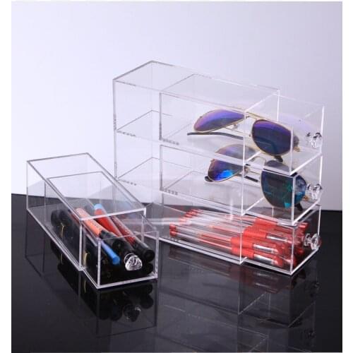 4 Layers Cosmetic Storage Box Pen Holder Stationery Storage Box Jewelry Classification Glasses Display Stand Large-Capacity Box