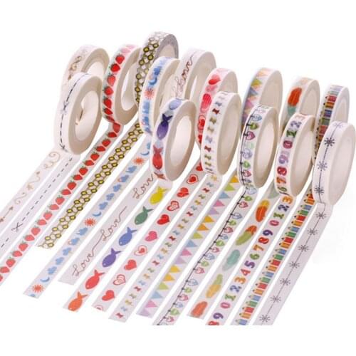 5Roll 10M Washi Tape Scrapbooking Craft Hand Painted DIY Paper Sticky Sticker random color
