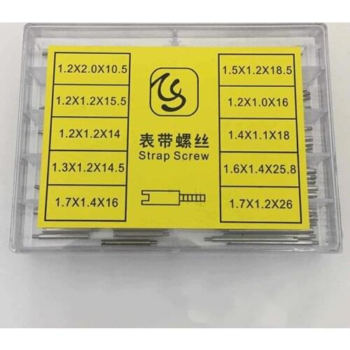 50pcs/100pcs Metal Watch Band Strap Screw Set Watch Repair Tool Accessories with Storage Box Quality Watch Tool for Watchmaker