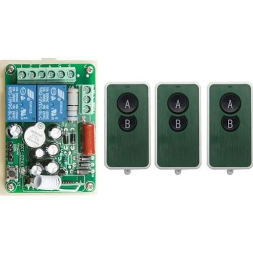 AC220V 2CH Wireless Remote Control Switch System 1*Receiver + 3*Ultra -thin acrylic Transmitters for Appliances Gate Garage Door