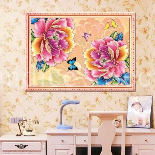 5D DIY Diamond Painting Flowers Diamond Cross Stitch Square Diamond Sets Unfinished Full Diamond Embroidery Home Decor