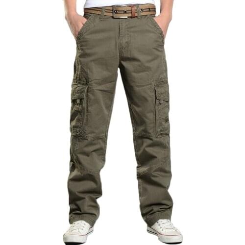 Cargo Pants Men Casual Baggy Multi Pockets Pants Pantalon Homme Male Streetwear Combat Military Tactical Cotton Trousers Clothes