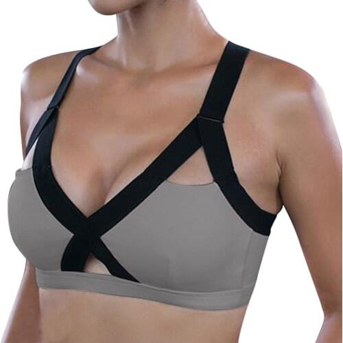 Front Cross Side Lace Wireless Supportive Sports Bra Gym Running Gathering High-Intensity Fitness Top Seamless Bras For Women