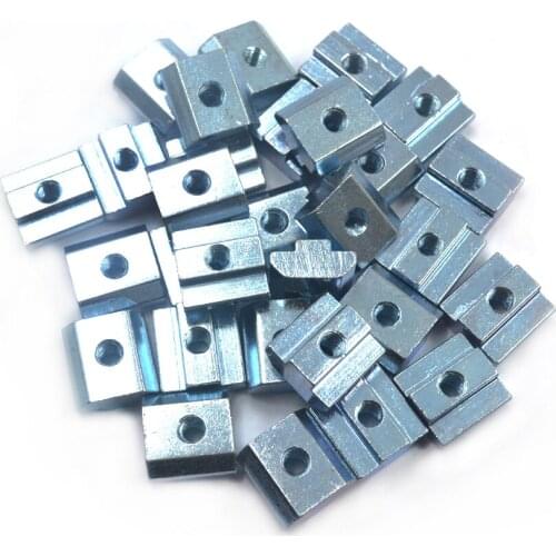 European Standard 40 Series Aluminum Slot Carbon Steel Half Round Roll In Sliding T Slot Nut with M6 Thread Pack of 30