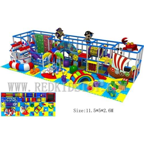 EU Standard Pirate Ship Theme Electric Indoor Playground for Children 11.5x5m HZ-180119b